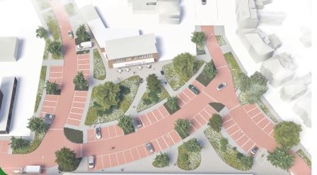 Schetsontwerp plein Thomas de Keyserstraat met plattegrond en sfeerfoto's